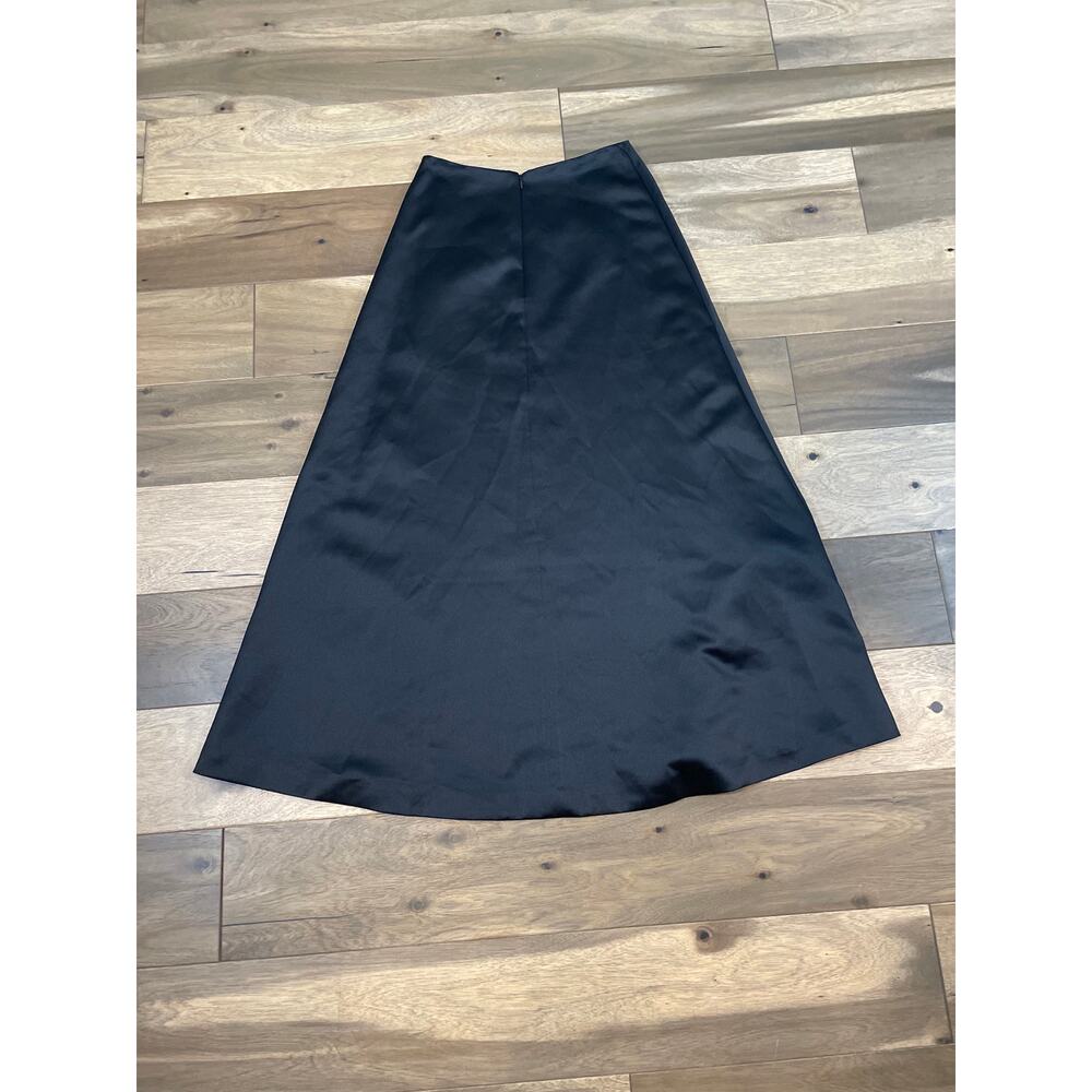 Ann Taylor Black Satin High‑Waist Maxi Skirt Fully Lined Size 4 - Picture 7 of 8